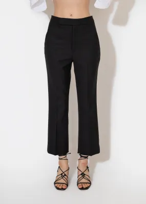 High Waisted Crop Trouser Black