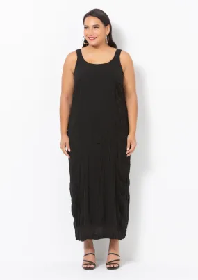 1079 Long Crushed  Basic Dress