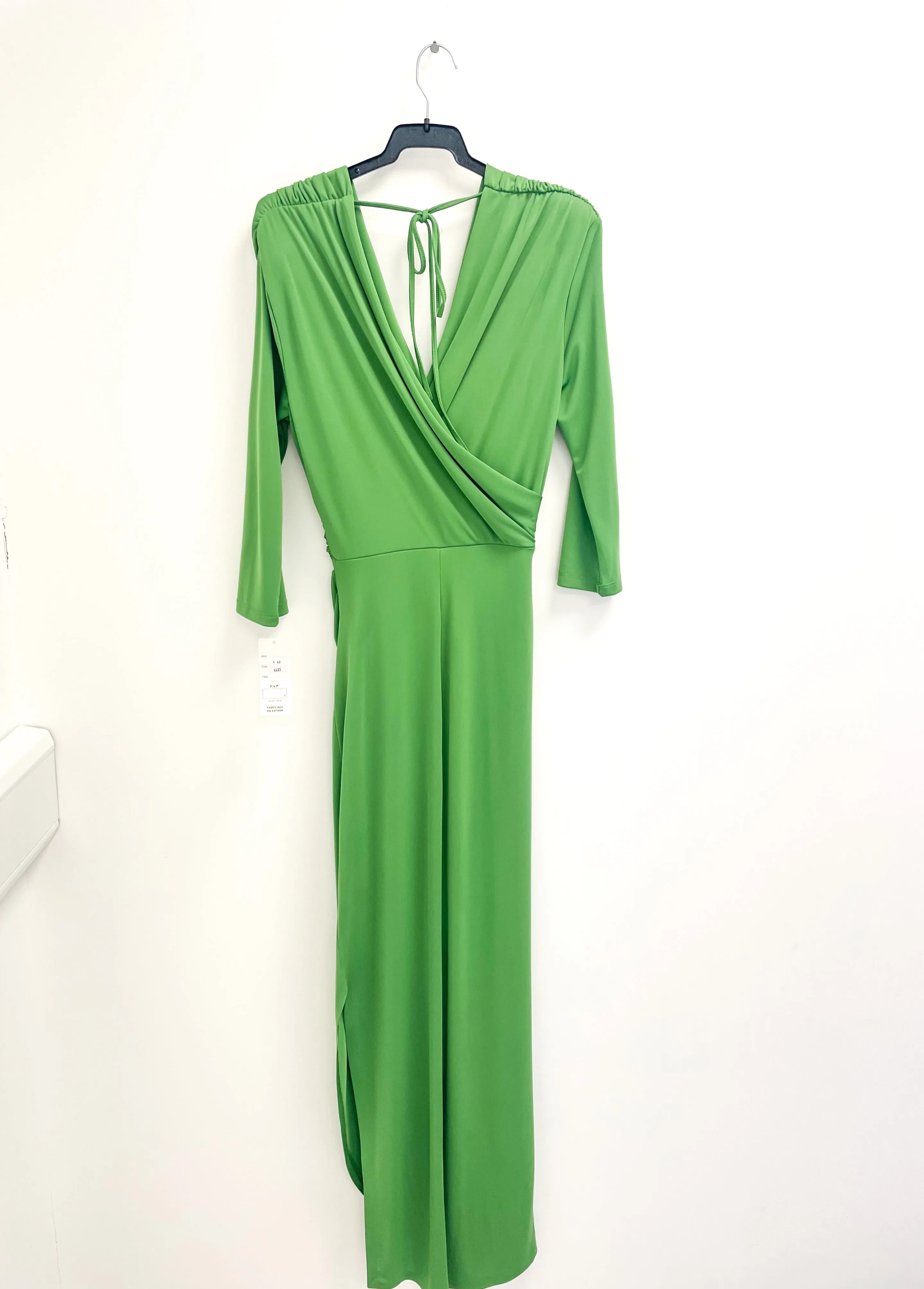 4-A1568 Nieve Green Asymmetrical Midi Dress