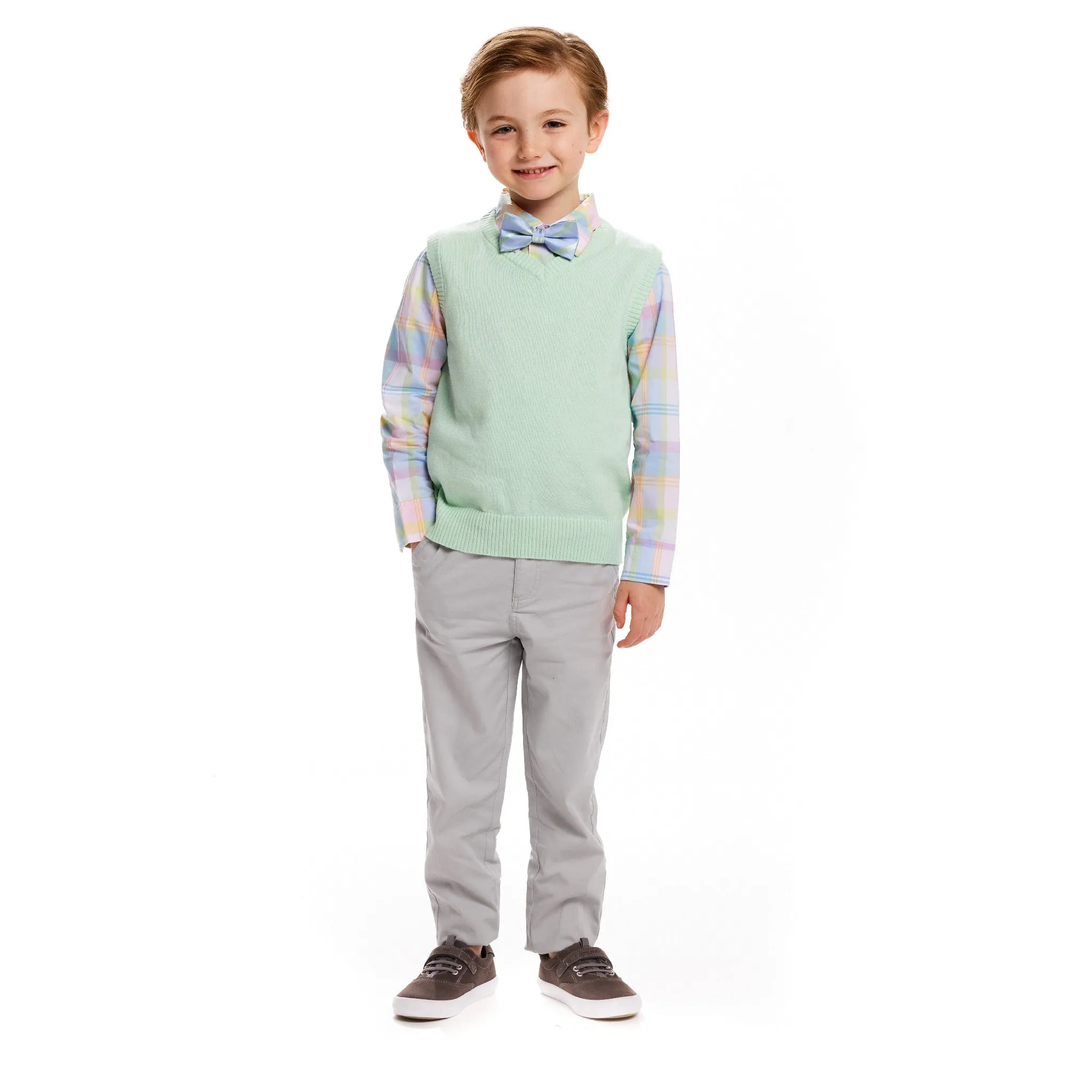 4-Piece Sweater Vest Set | Light Green