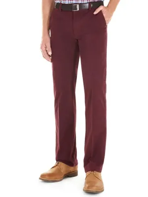 40% OFF - GURTEEN Trousers - Longford Spring Stretch Cotton Chinos - Cranberry - Size: 36 SHORT