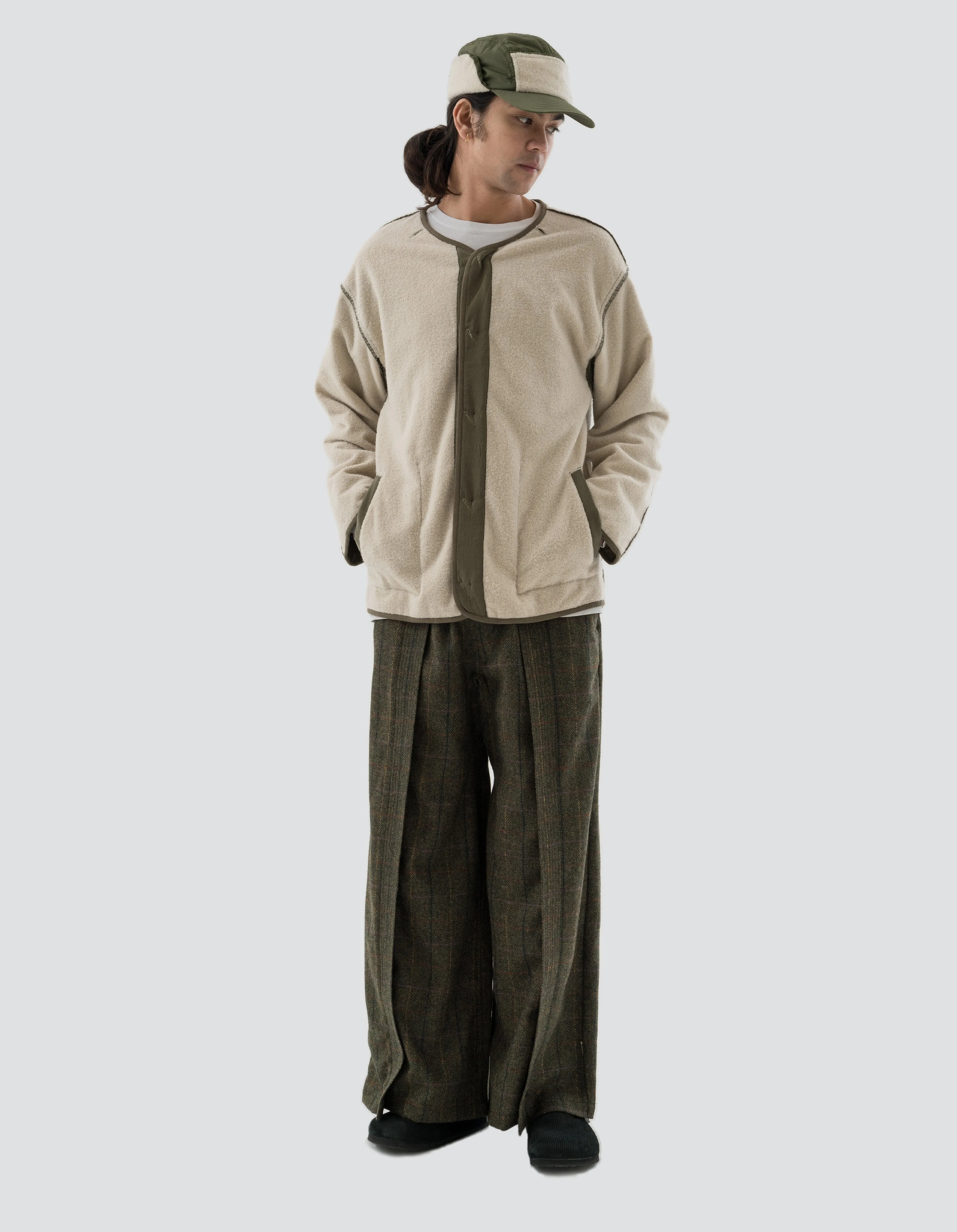 5334 Wool Hakama Track Pants Olive