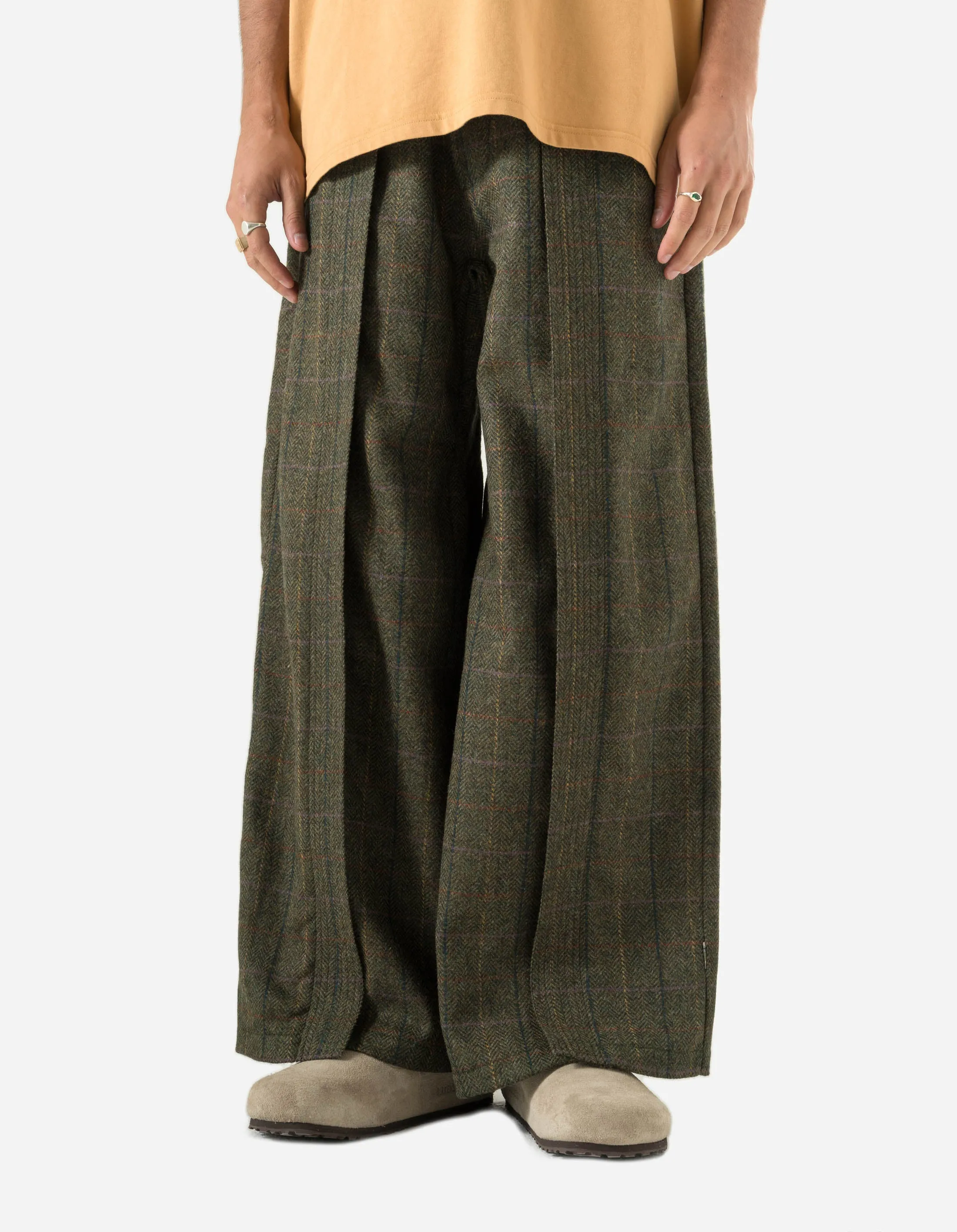 5334 Wool Hakama Track Pants Olive