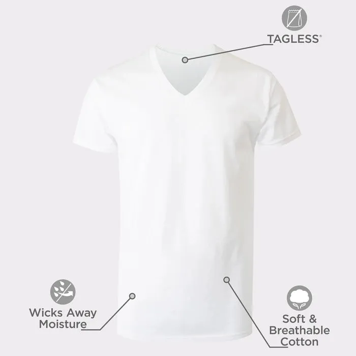 6-Pack Men's White V-Neck Undershirts 777VP6