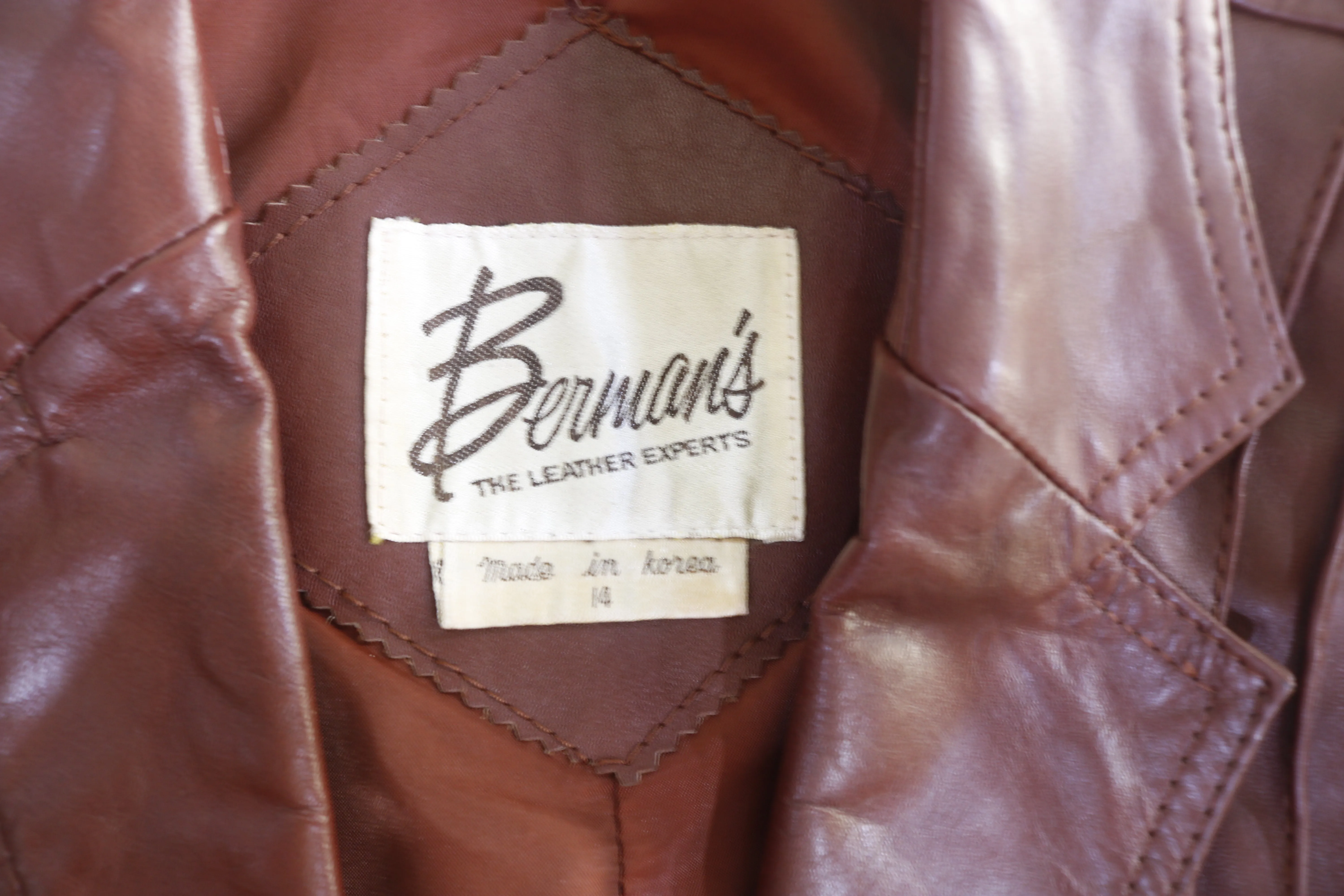 70s Berman's Maroon Leather Jacket      M