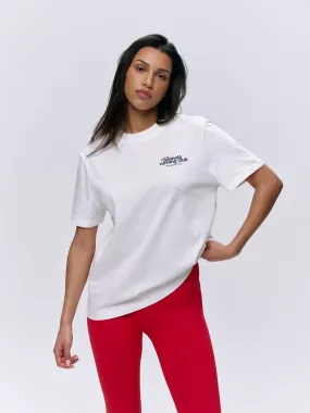 Adanola Running Short Sleeve Oversized T-shirt - White/Classic Red