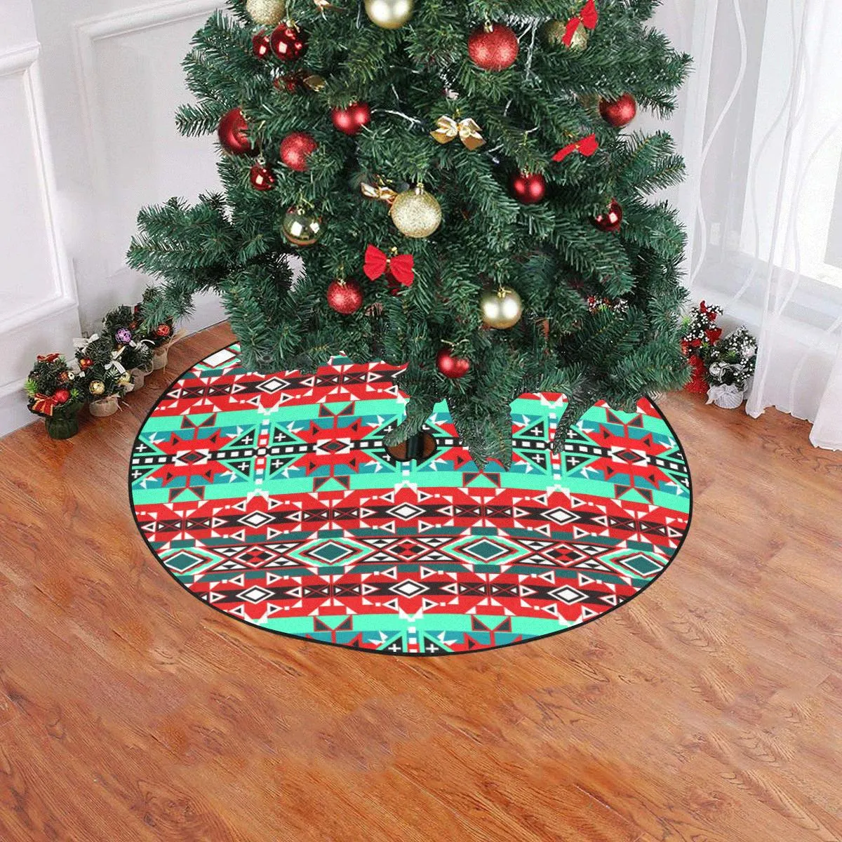 After the Southwest Rain Christmas Tree Skirt 47" x 47"