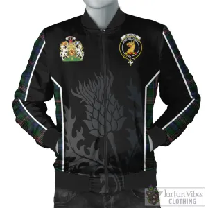 Allison Tartan Bomber Jacket with Family Crest and Scottish Thistle Vibes Sport Style