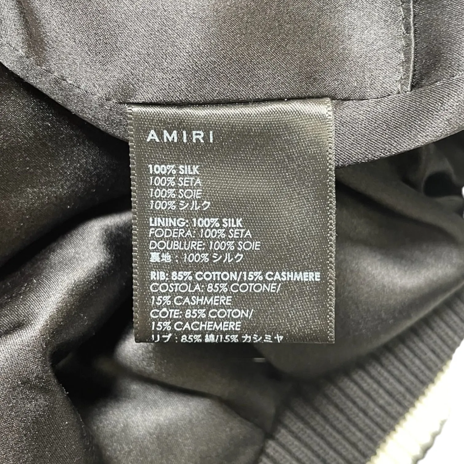 Amiri Lovers Logo Satin Bomber Jacket Black Red