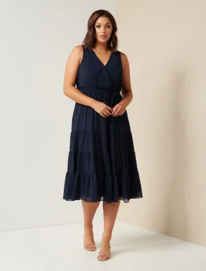 Angelica Curve Tiered Midi Dress