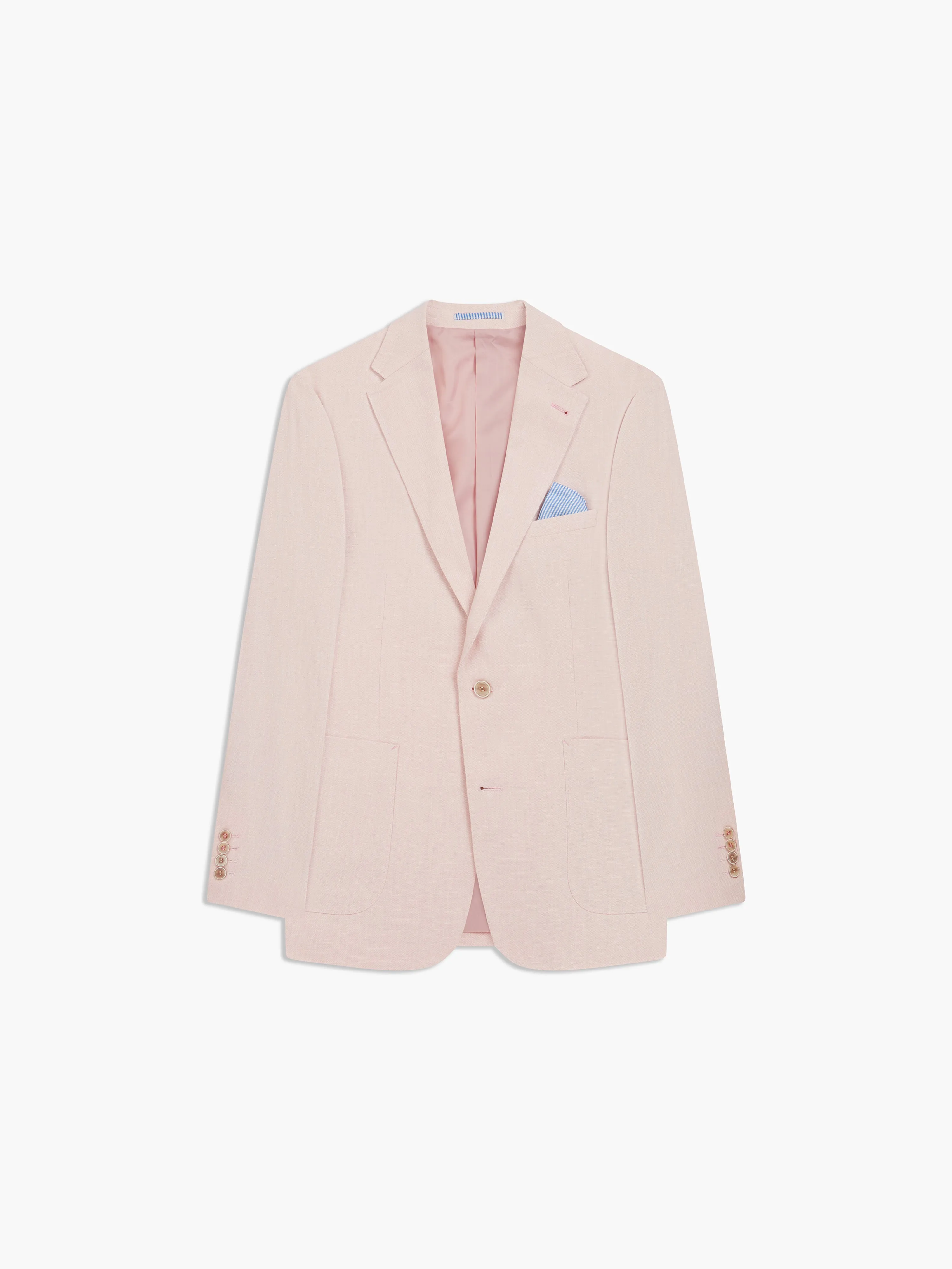 Archer Linen-Blend Slim Pink Suit Jacket