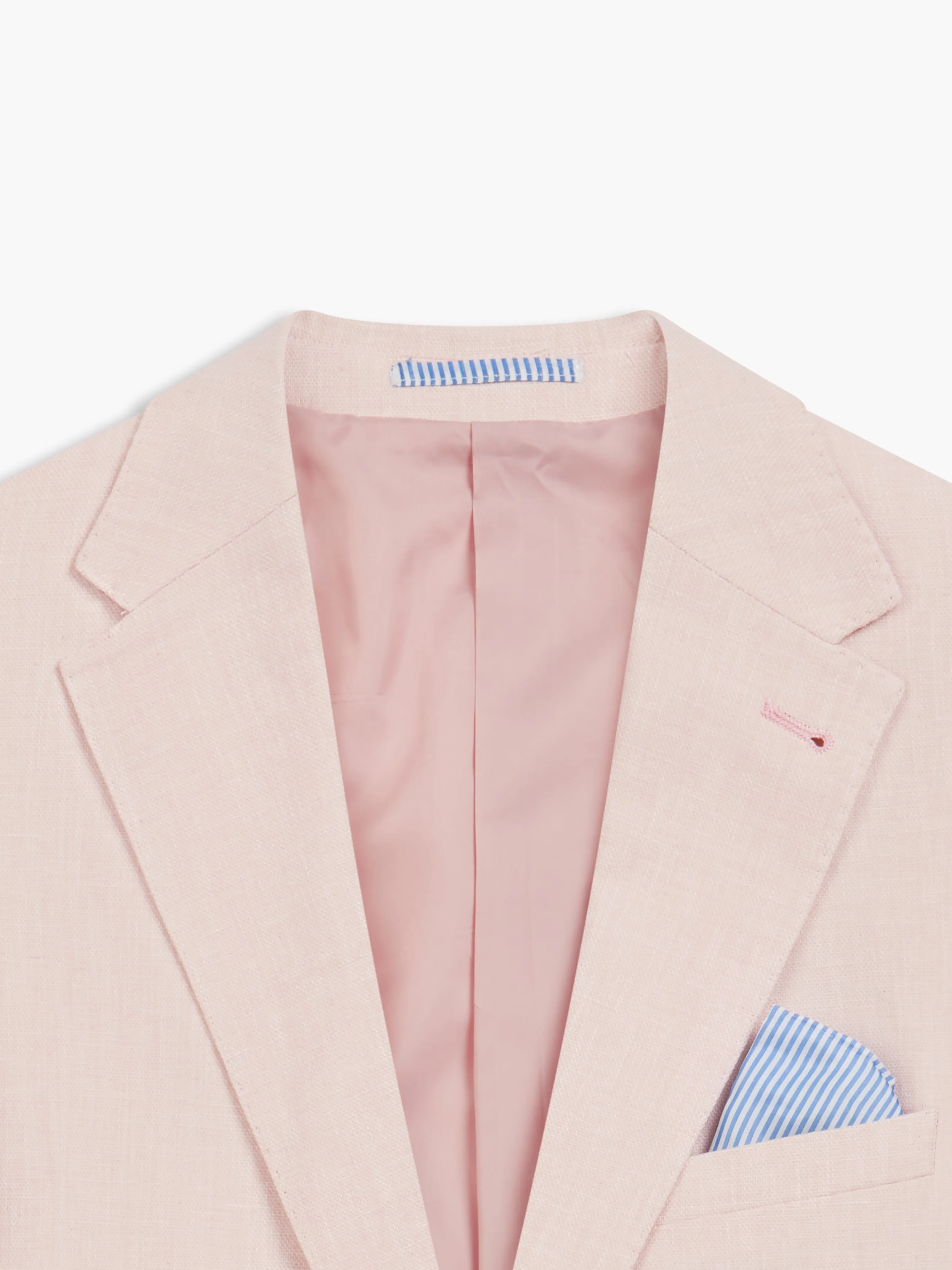 Archer Linen-Blend Slim Pink Suit Jacket