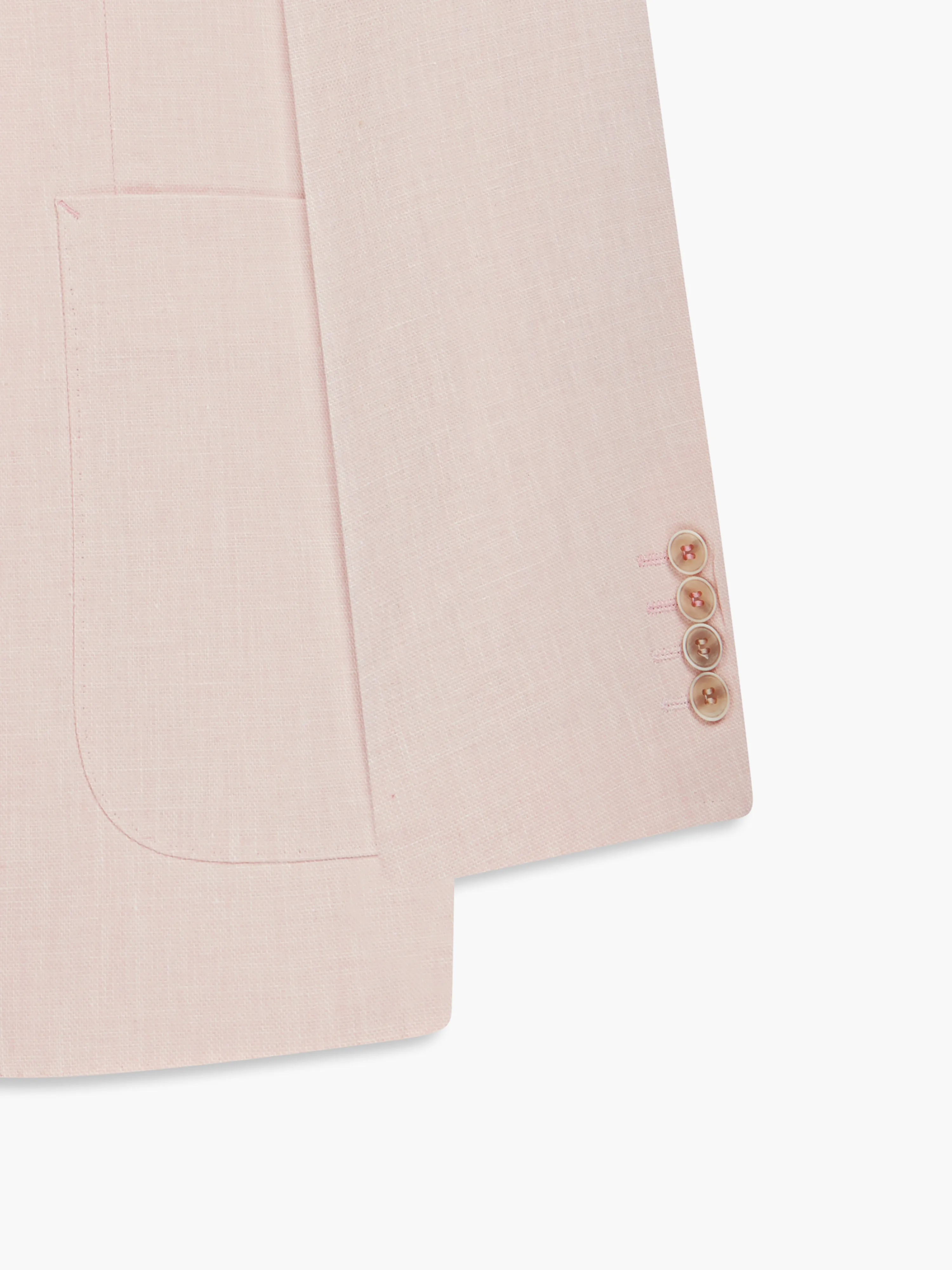 Archer Linen-Blend Slim Pink Suit Jacket