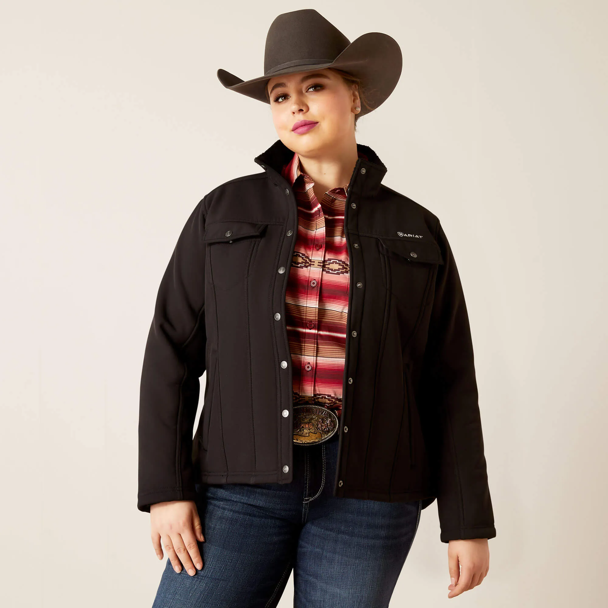 Ariat Women's Black Berber Back Softshell Jacket