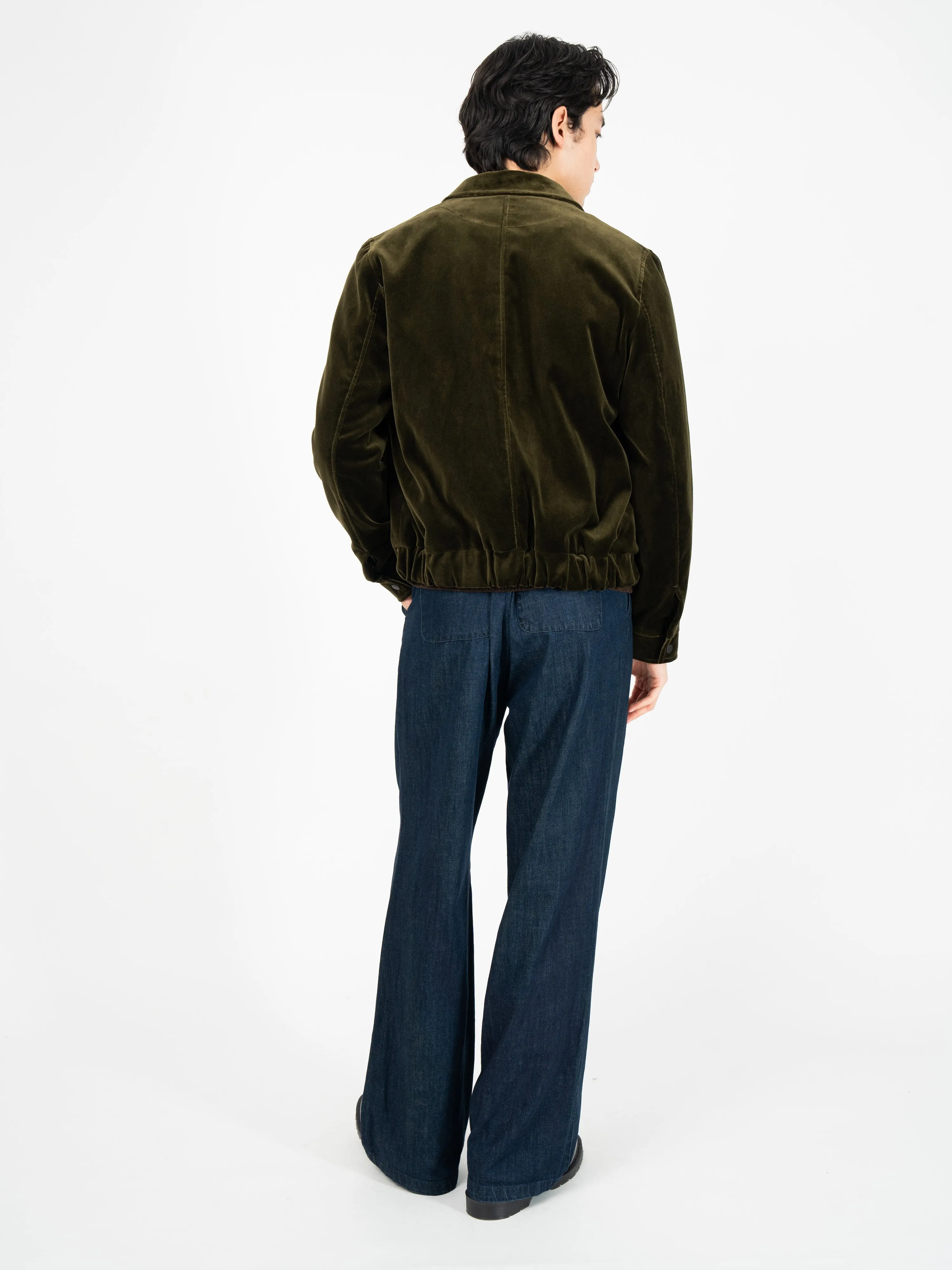 Arlington Bomber Jacket Velvet Olive Green