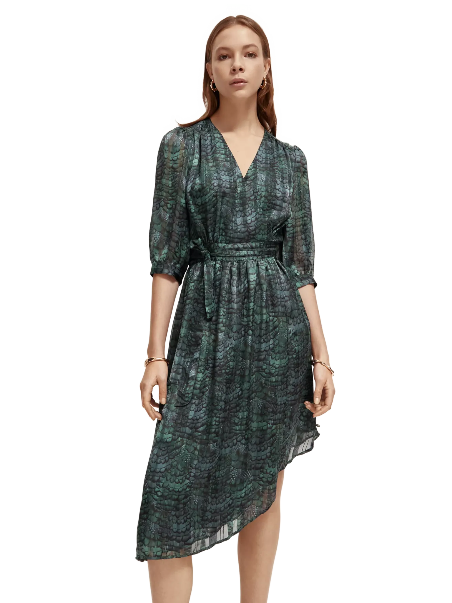 Asymmetric wrap dress