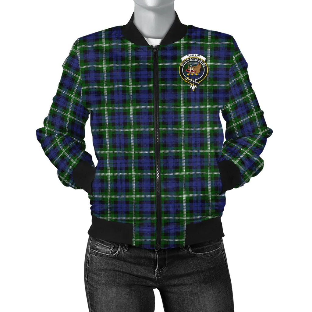 Baillie (Bailey) Tartan Bomber Jacket with Family Crest