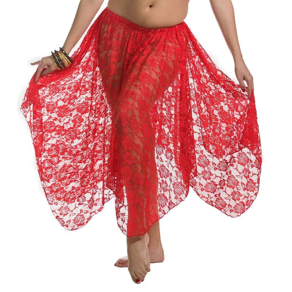 Belly Dance 4 Panel Lace Skirt | LONG AND LOVELY LACE