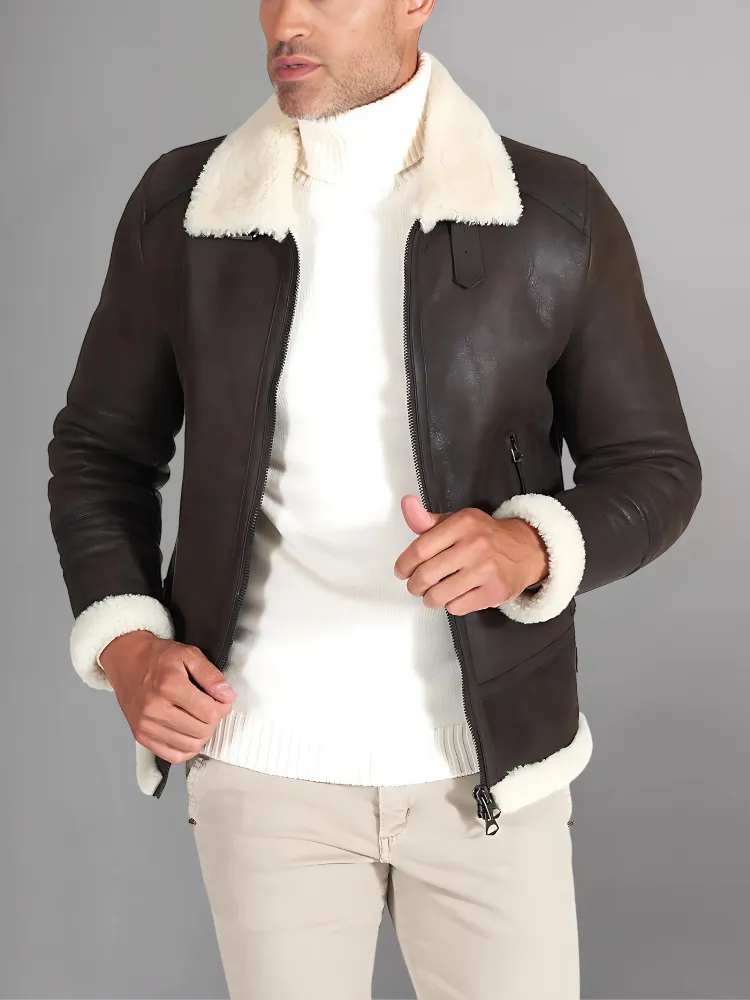 Best Leather Shearling Jacket Black