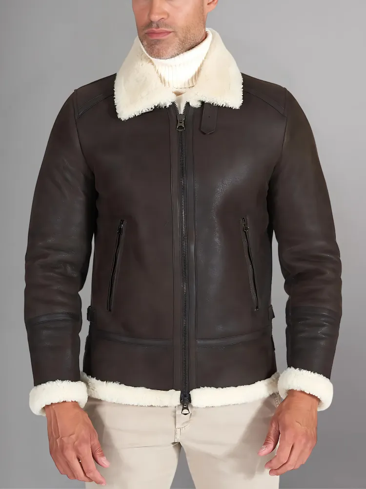 Best Leather Shearling Jacket Black