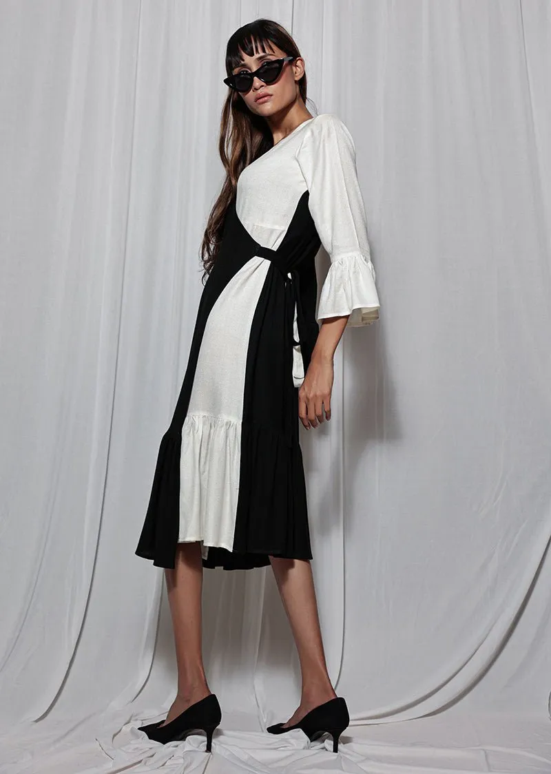 Black and White Wrap Dress | Made with FSC certified 100% sustainable moss