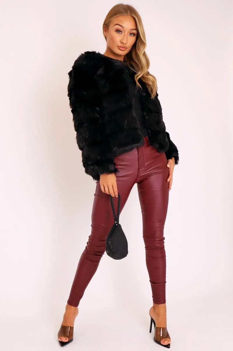 Black Faux Fur Jacket - Estelle