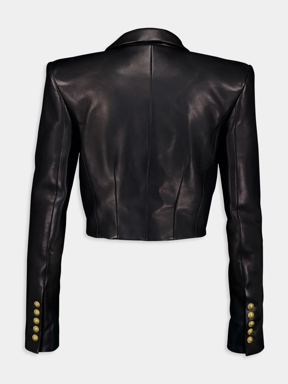 Black Leather Cropped Jacket