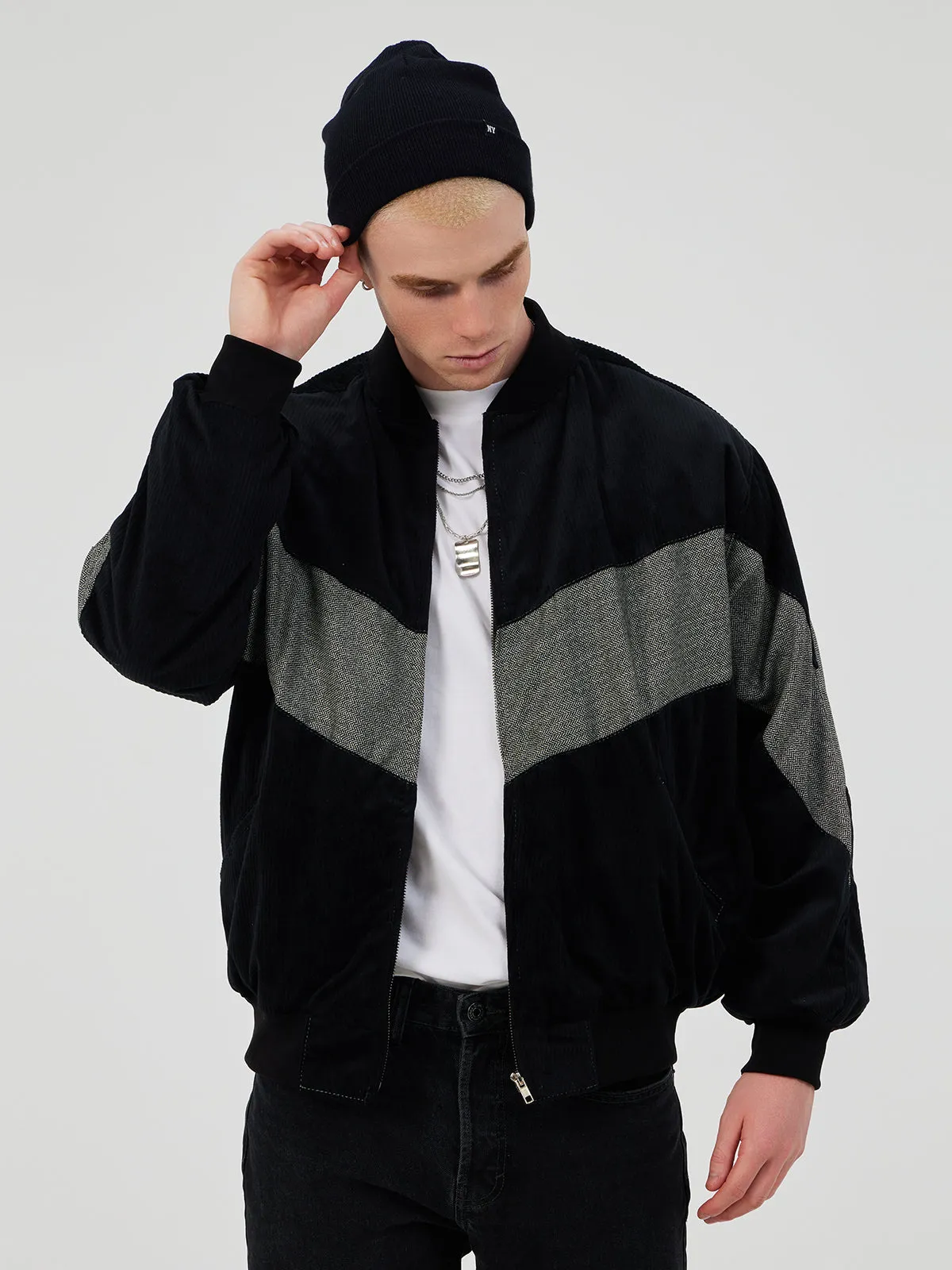 BLACK UNISEX BOMBER JACKET XL