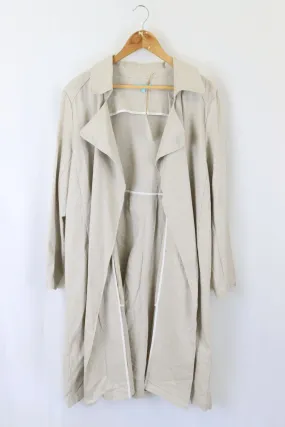 Blue Illusion Beige Linen Jacket L