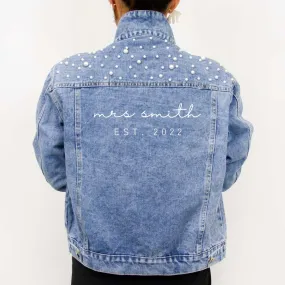 (Blue Pearl) Est. Bridal Denim Jacket