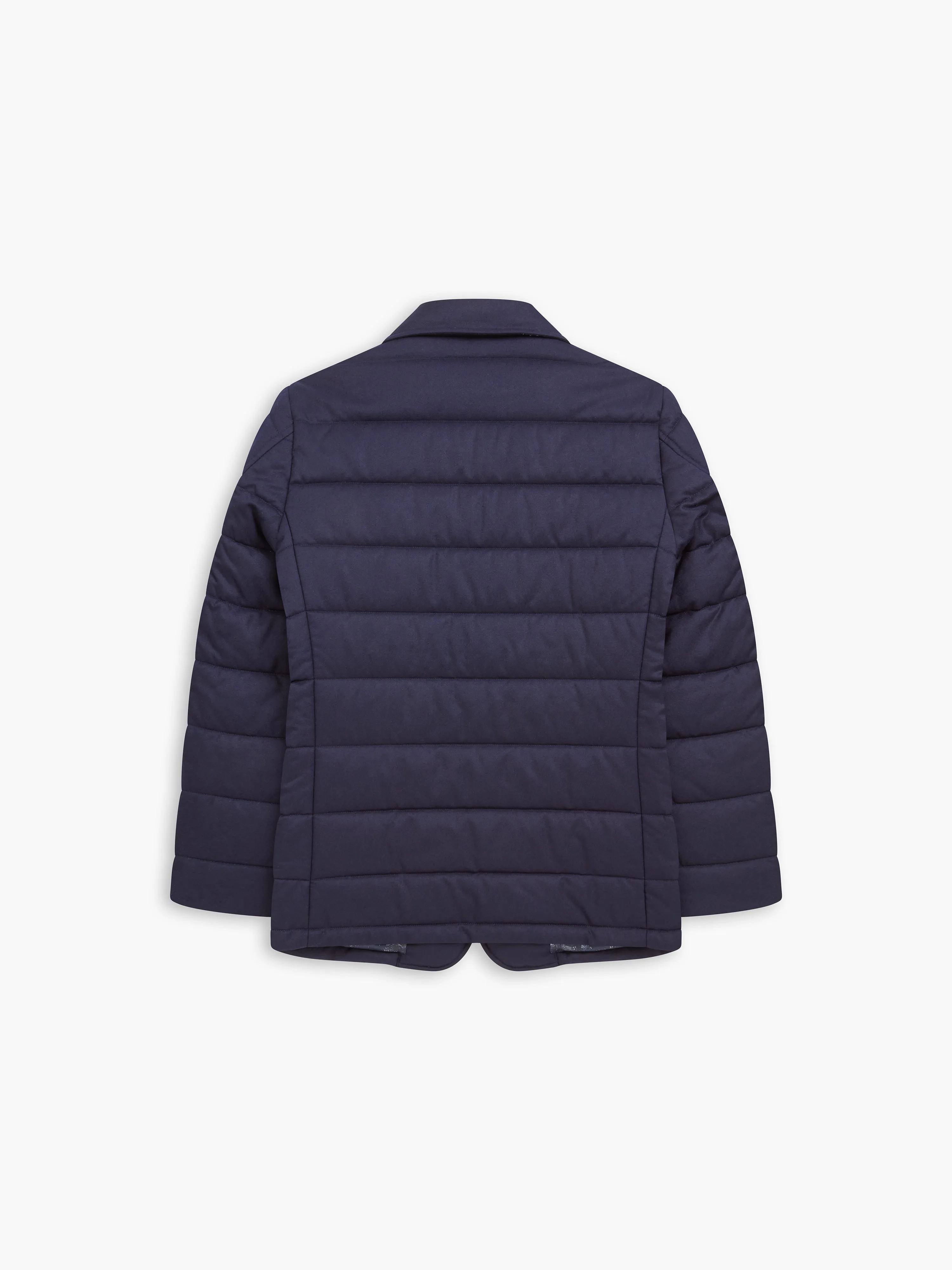 Bocelli Slim Fit Quilted Jacket in Navy Wool