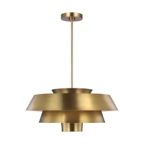 Brisbin 1-Light Pendant in Burnished Brass/Matte White