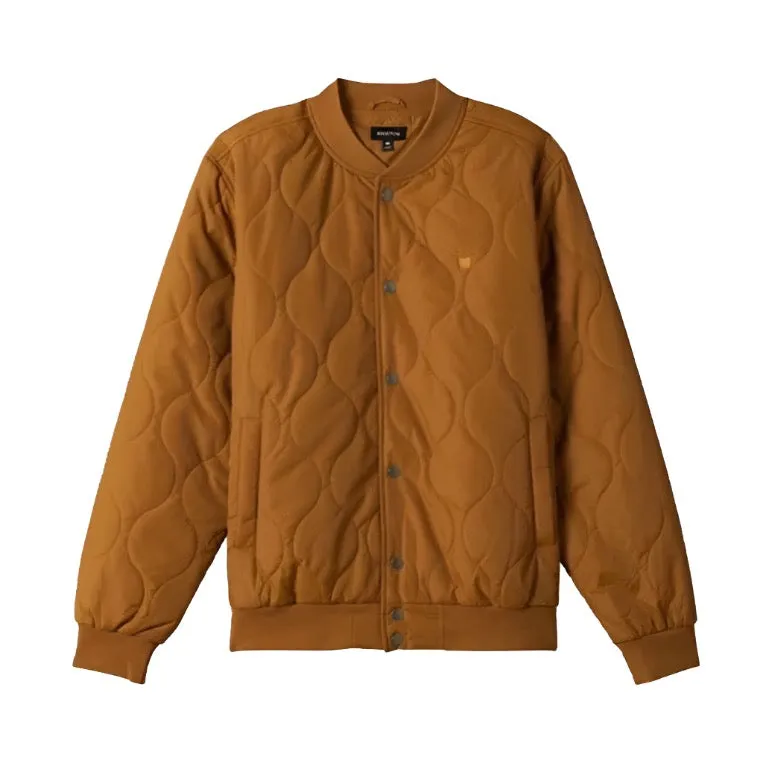 Brixton Dillinger Quilted Bomber Jacket Golden Brown