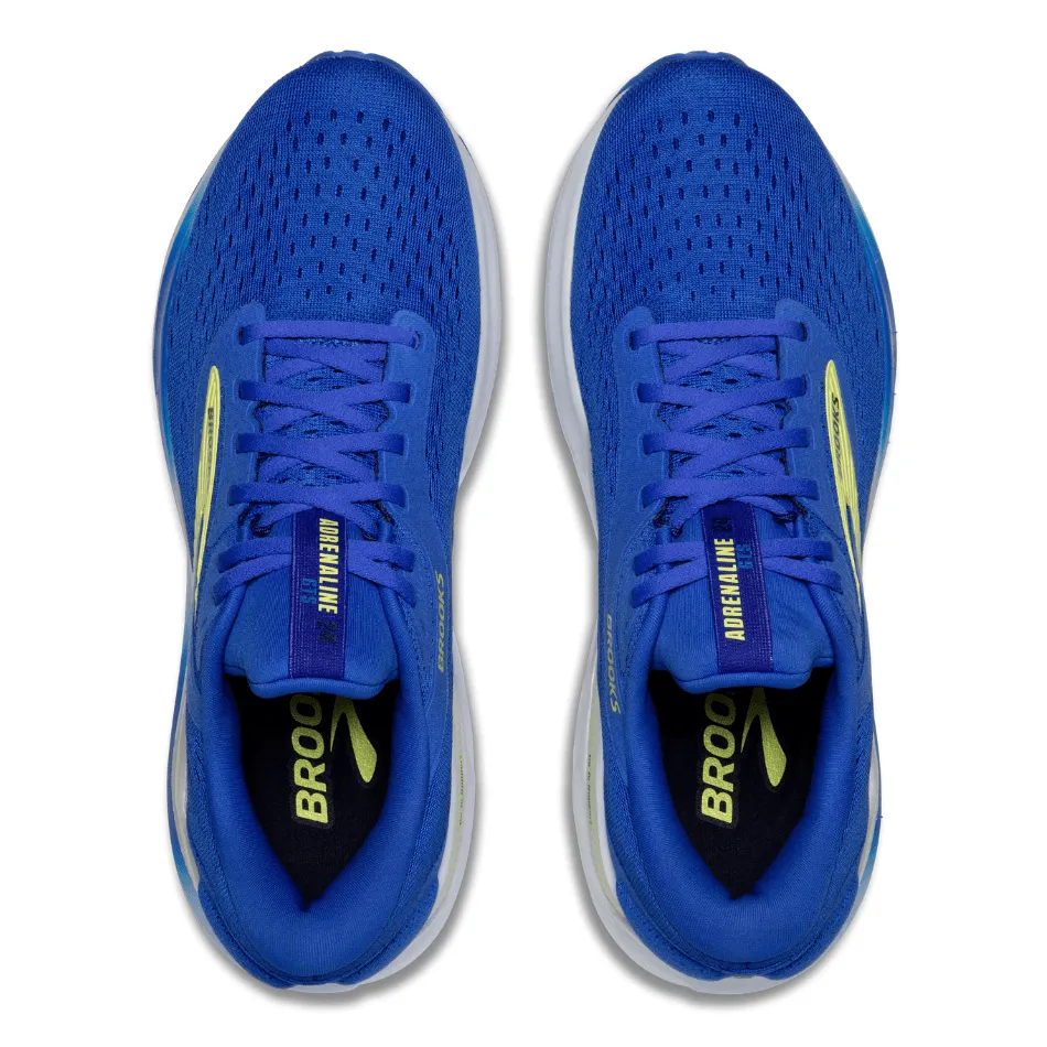 Brooks Men's Adrenaline GTS 24 2E Width (Wide Fit) Running Shoes in Cobalt/Neo Yellow/Peacoat SS25