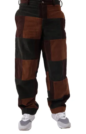 Brown Multi Corduroy Patchwork Trousers