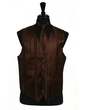 Brown Stripe Vest Set