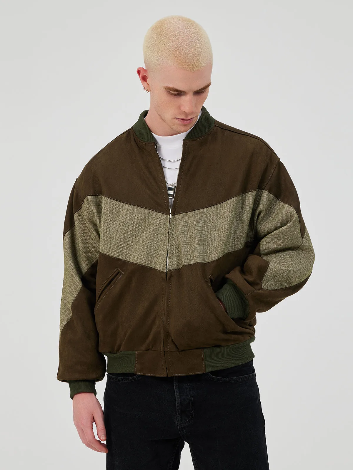 BROWN UNISEX BOMBER JACKET M