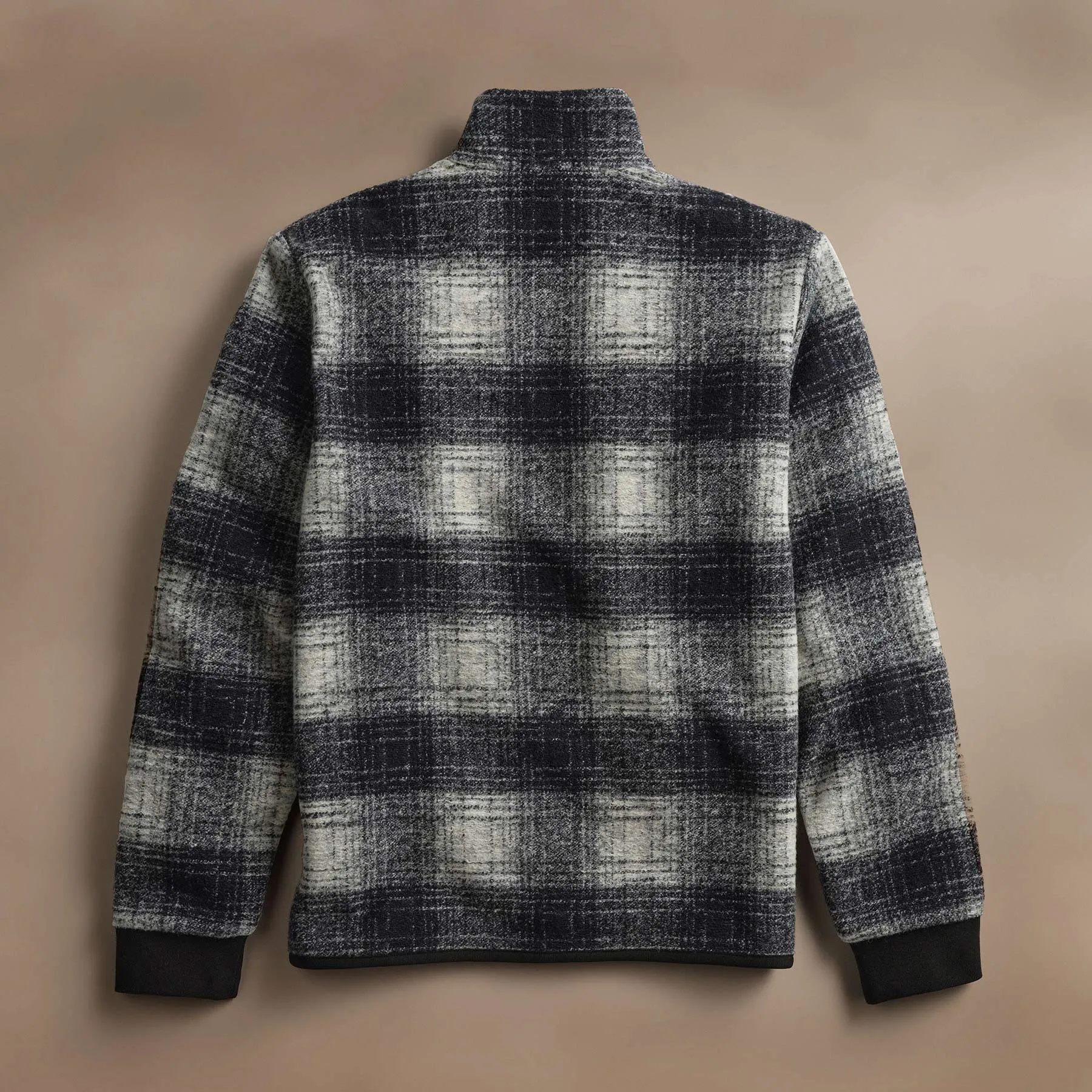 Brushed Plaid Techno Wool Jacket - Navy/White