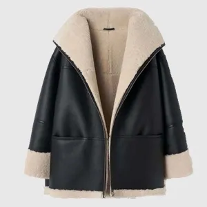 Buy Best Style Women B3 RAF Aviator Styled Sheepskin Shearling Leather Jacket