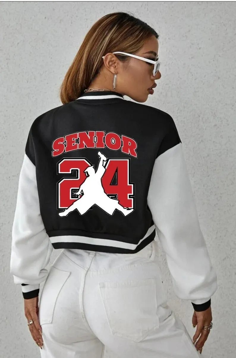 Class of 2024 Custom Senior Varsity Crop Bomber Jacket