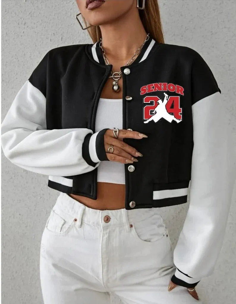 Class of 2024 Custom Senior Varsity Crop Bomber Jacket