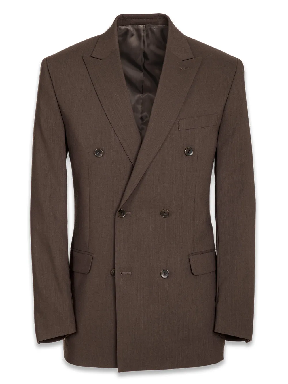 Classic Fit Essential Wool Double Breasted Peak Lapel Suit Jacket