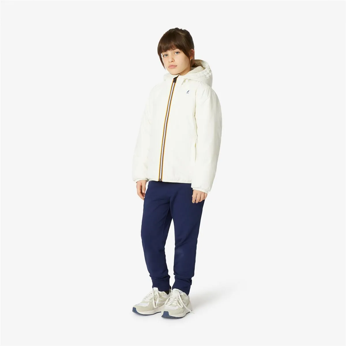 Claude Orsetto - Kids Sherpa Lined Waterproof Jacket in Ecru - White