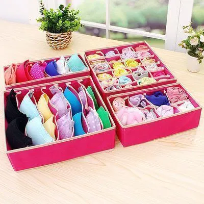 Collapsible closet underwear organizer - 4-piece set