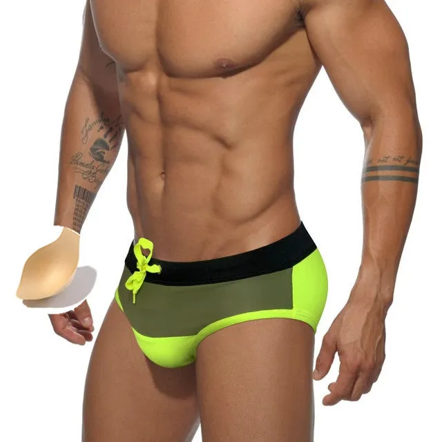 Colorful Solid Geometric Sporty Men Brief