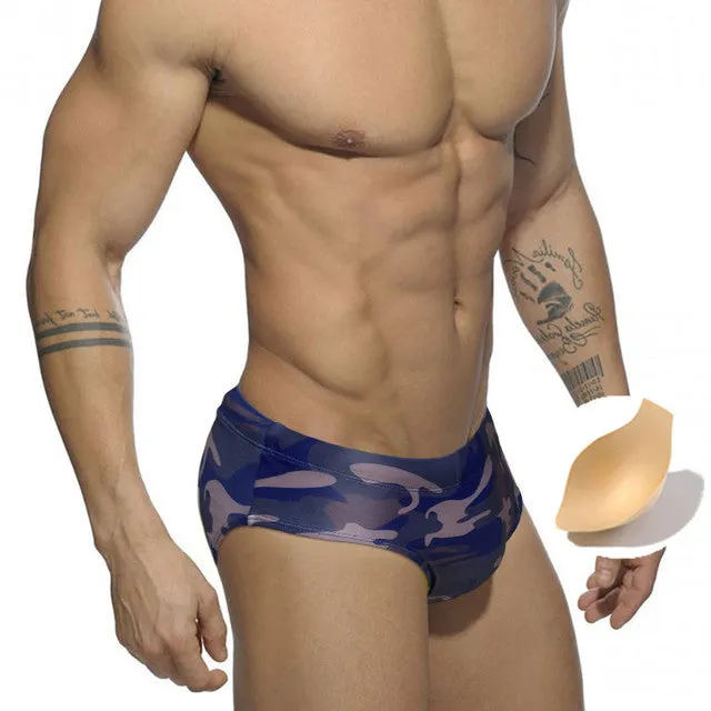 Colorful Solid Geometric Sporty Men Brief