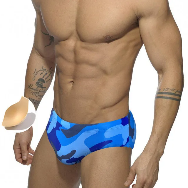 Colorful Solid Geometric Sporty Men Brief