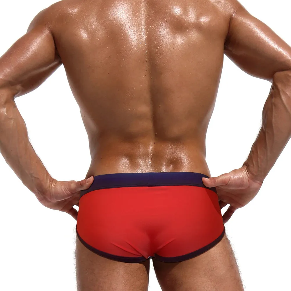 Colorful Solid Geometric Sporty Men Brief