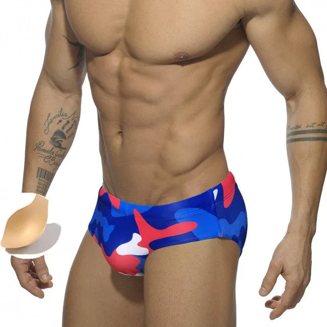 Colorful Solid Geometric Sporty Men Brief