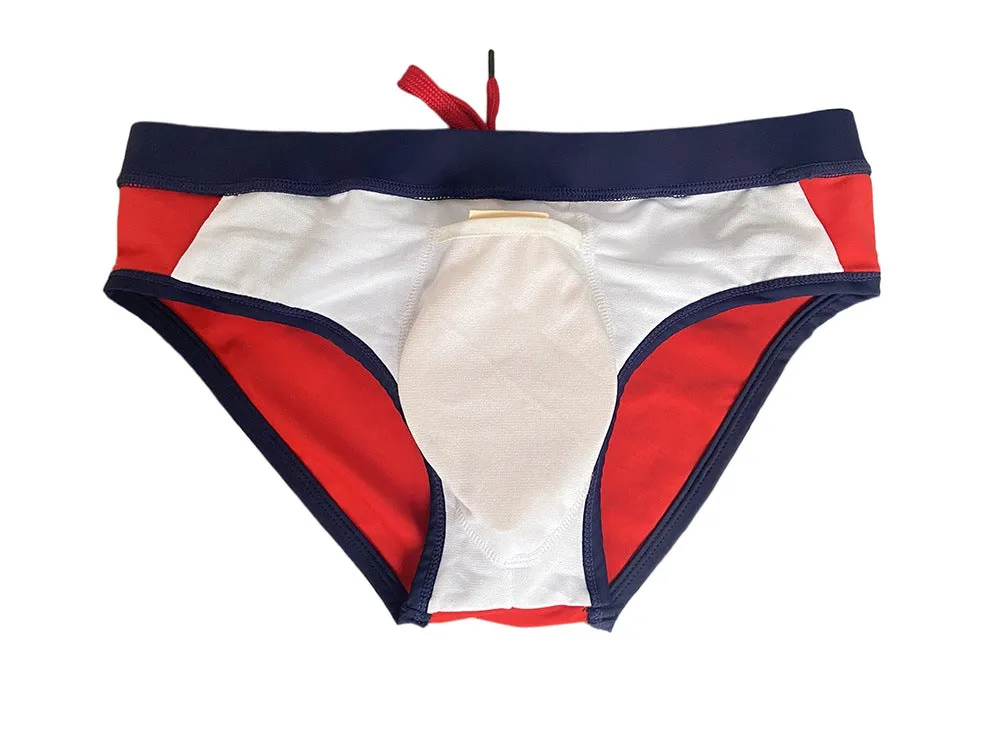 Colorful Solid Geometric Sporty Men Brief